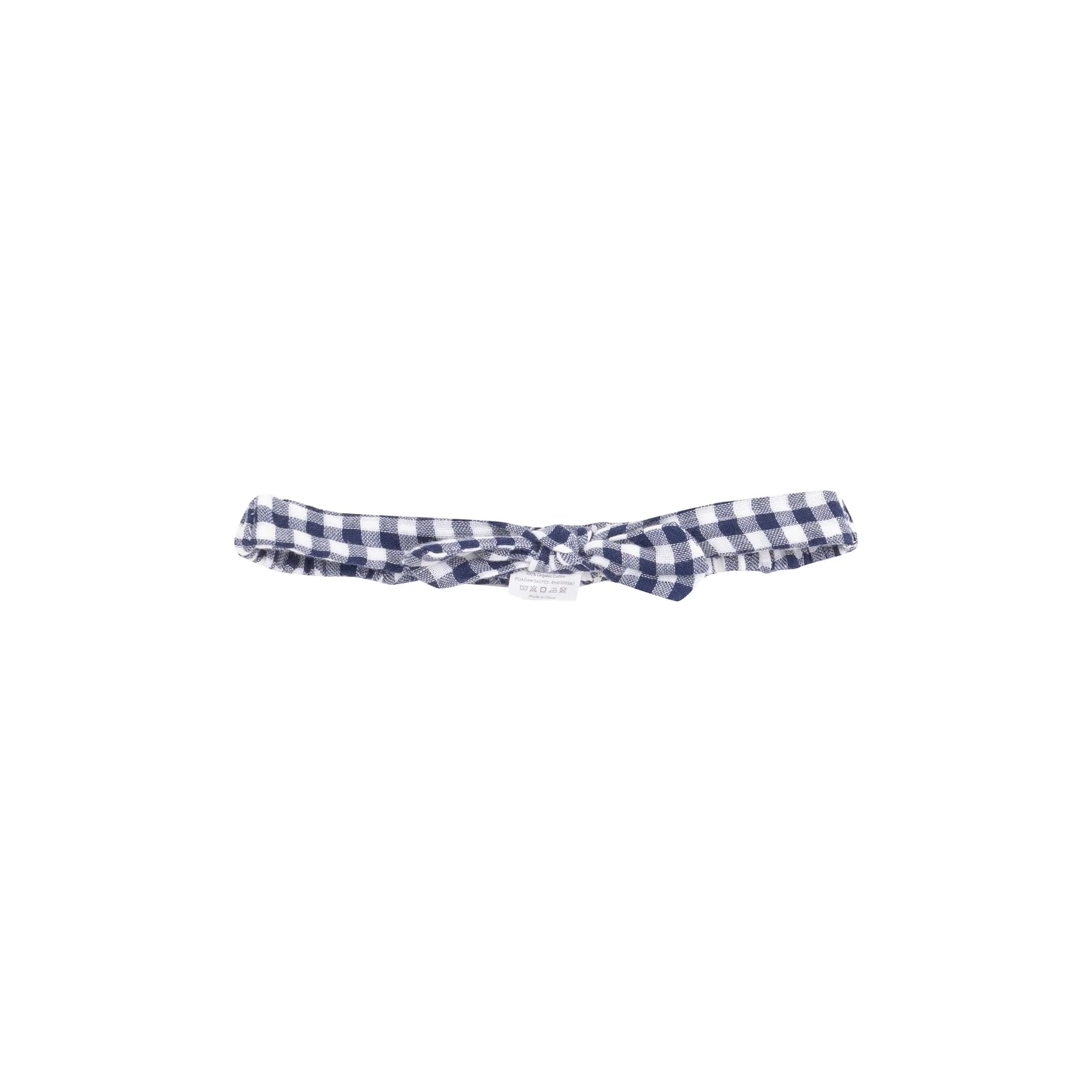 Navy Gingham Knot Headband 0-12M-Little Sprout