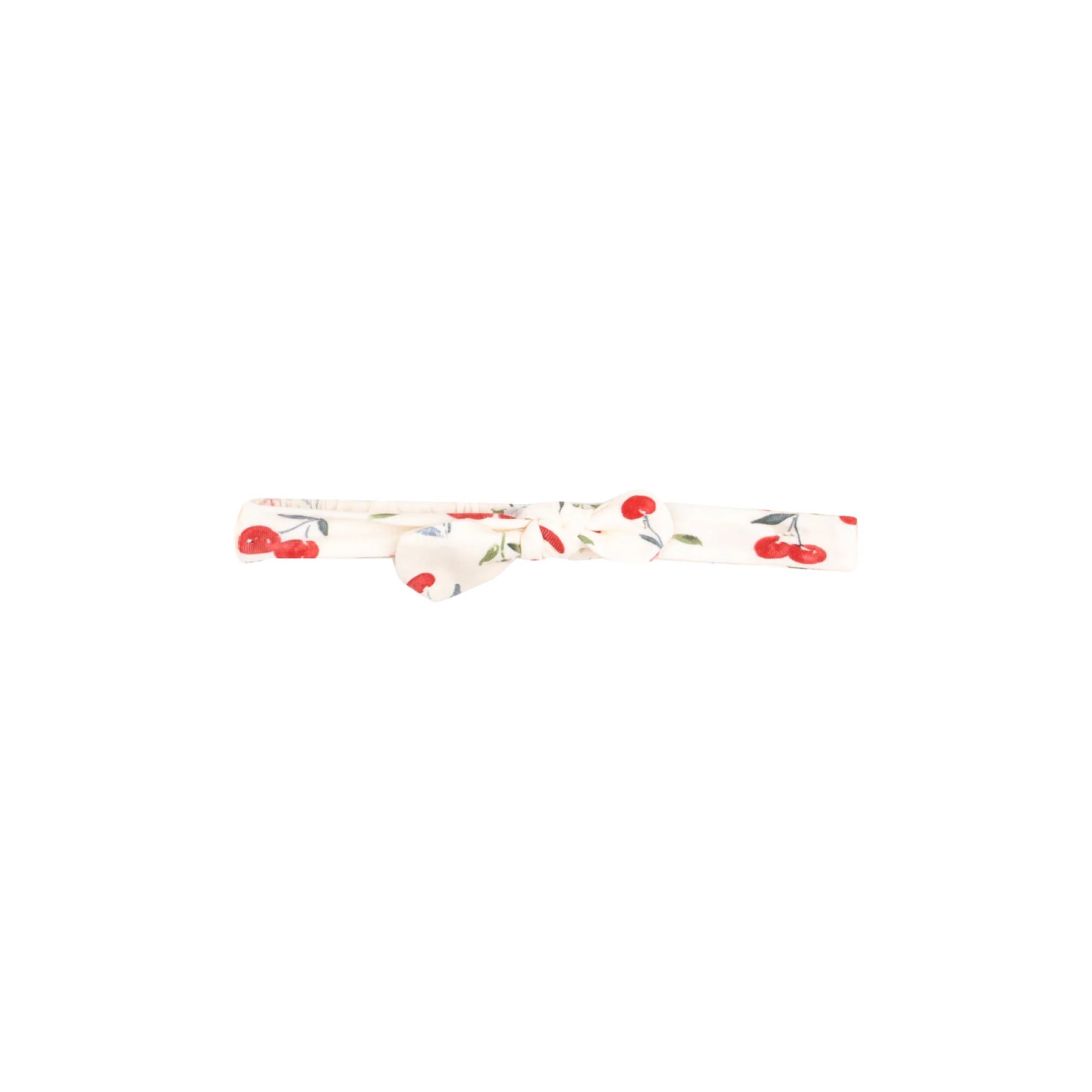 Watercolor Cherries + Gingham Knot Headband 0-12M