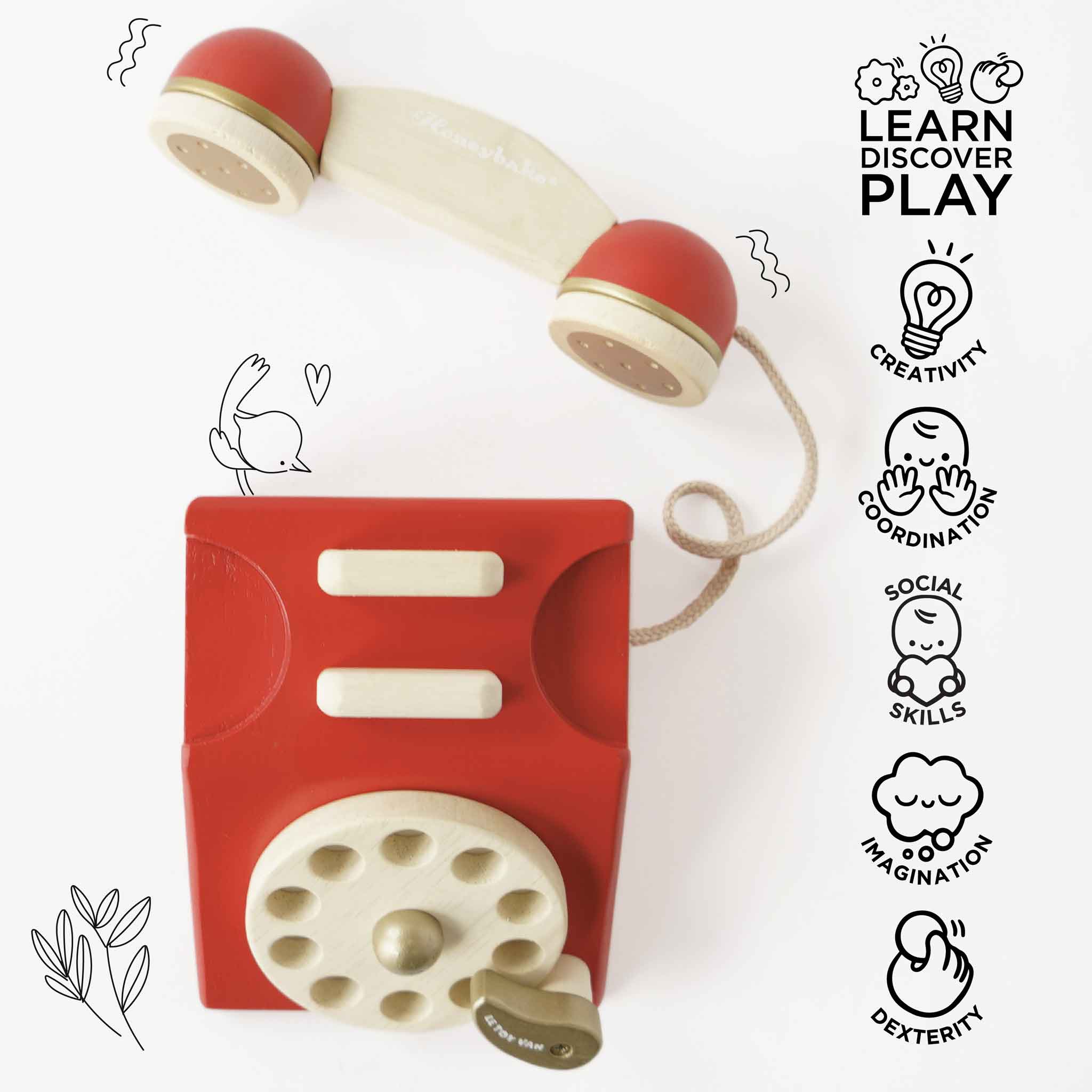 Vintage Wooden Phone-Little Sprout
