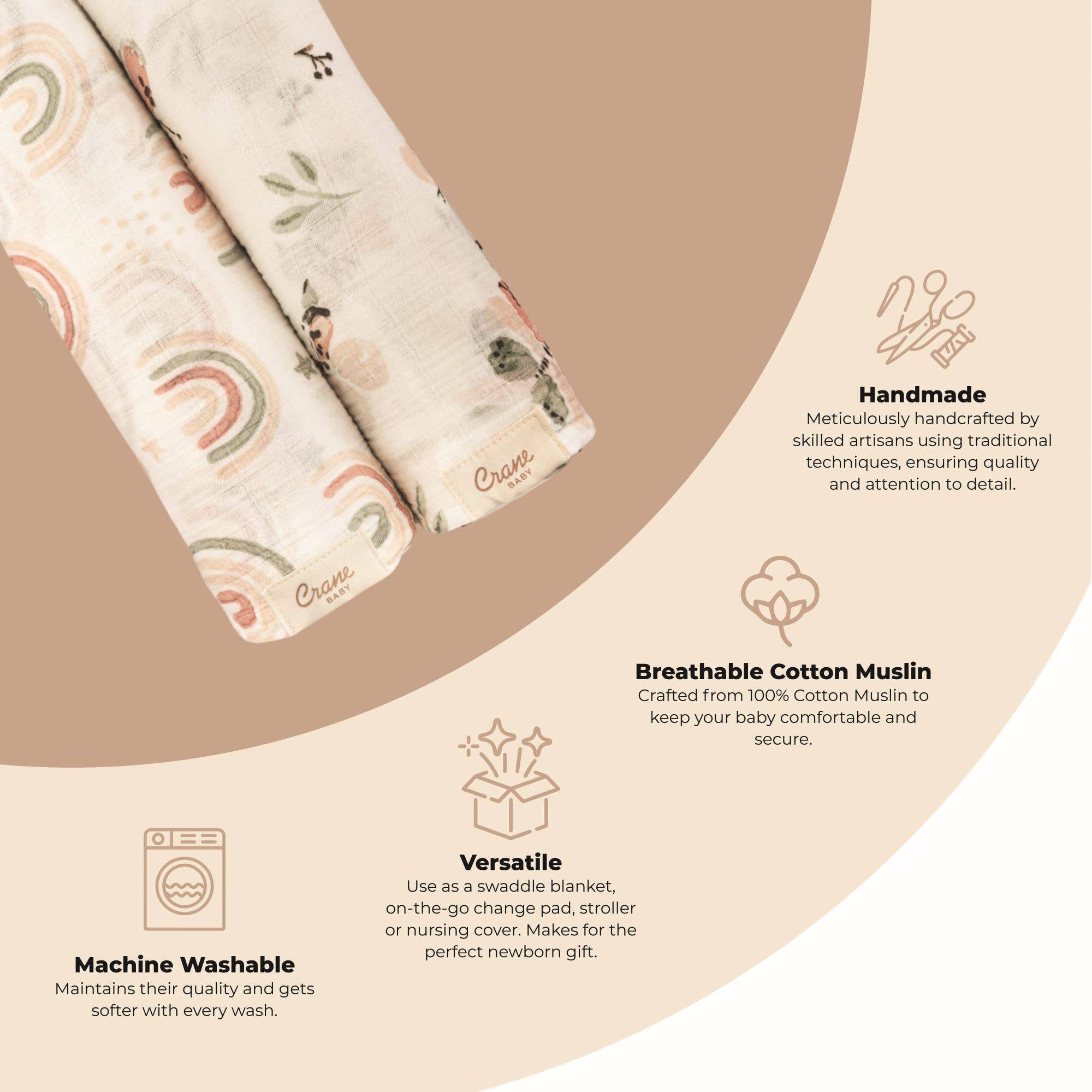 Parker 2-pc. Swaddle Set (Butterfly/Rainbow)