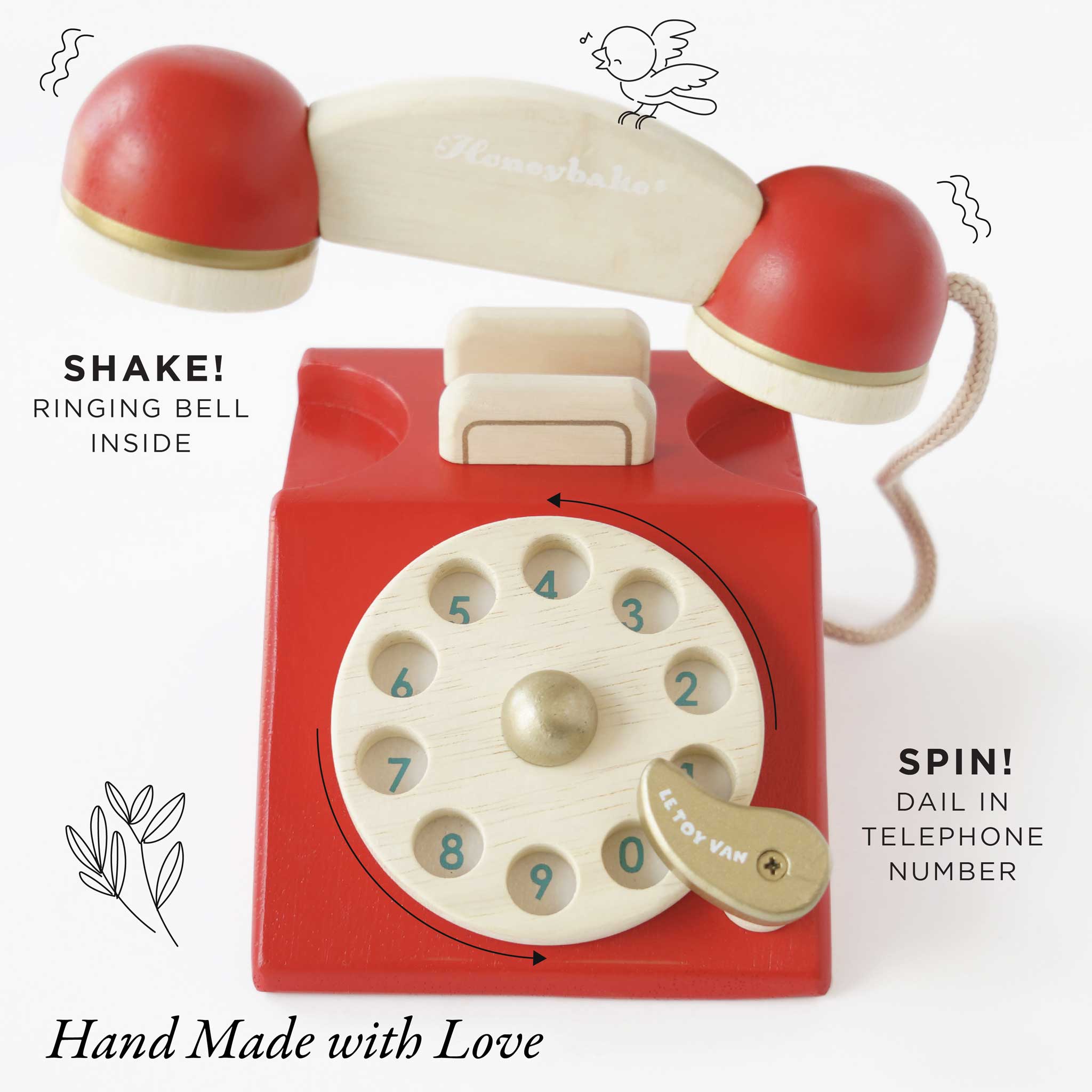 Vintage Wooden Phone-Little Sprout