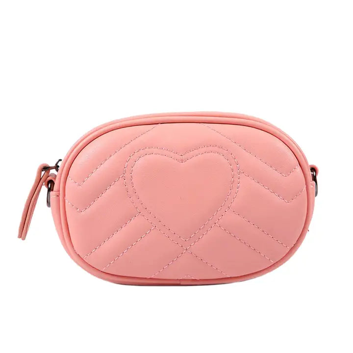 Leather Wave Heart Belt Bag