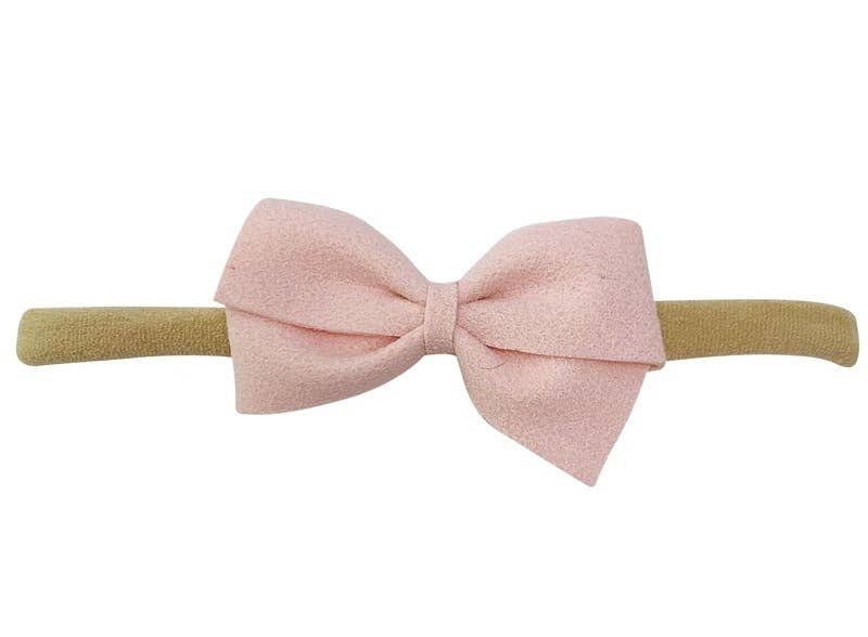 Thali Faux Suede Bow Headband for Infant Babies Toddler Girl: Smoke Blue