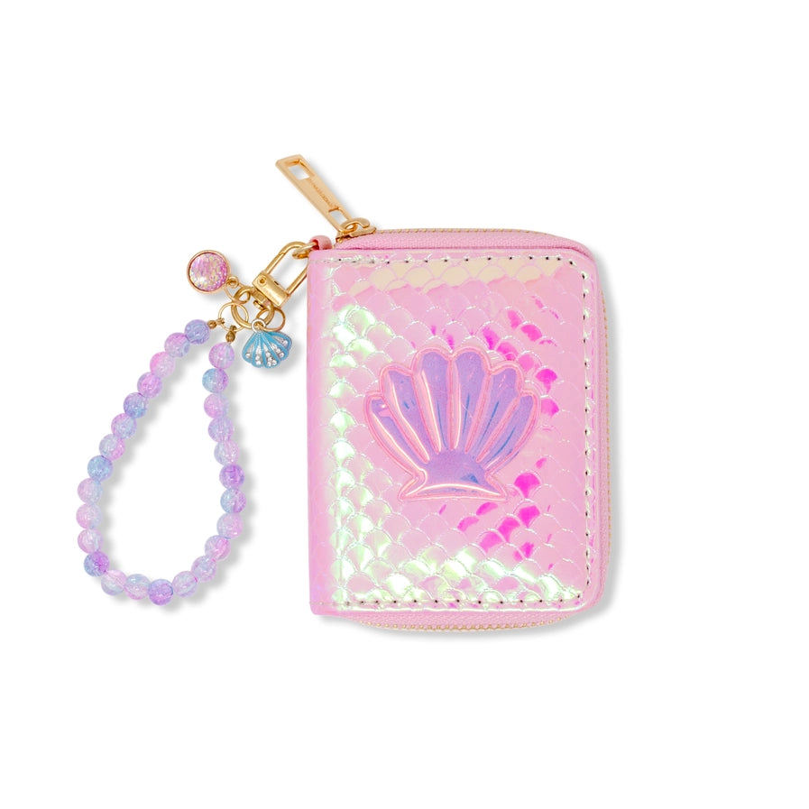 Shiny Seashell Mermaid Wallet for Kids - Pink