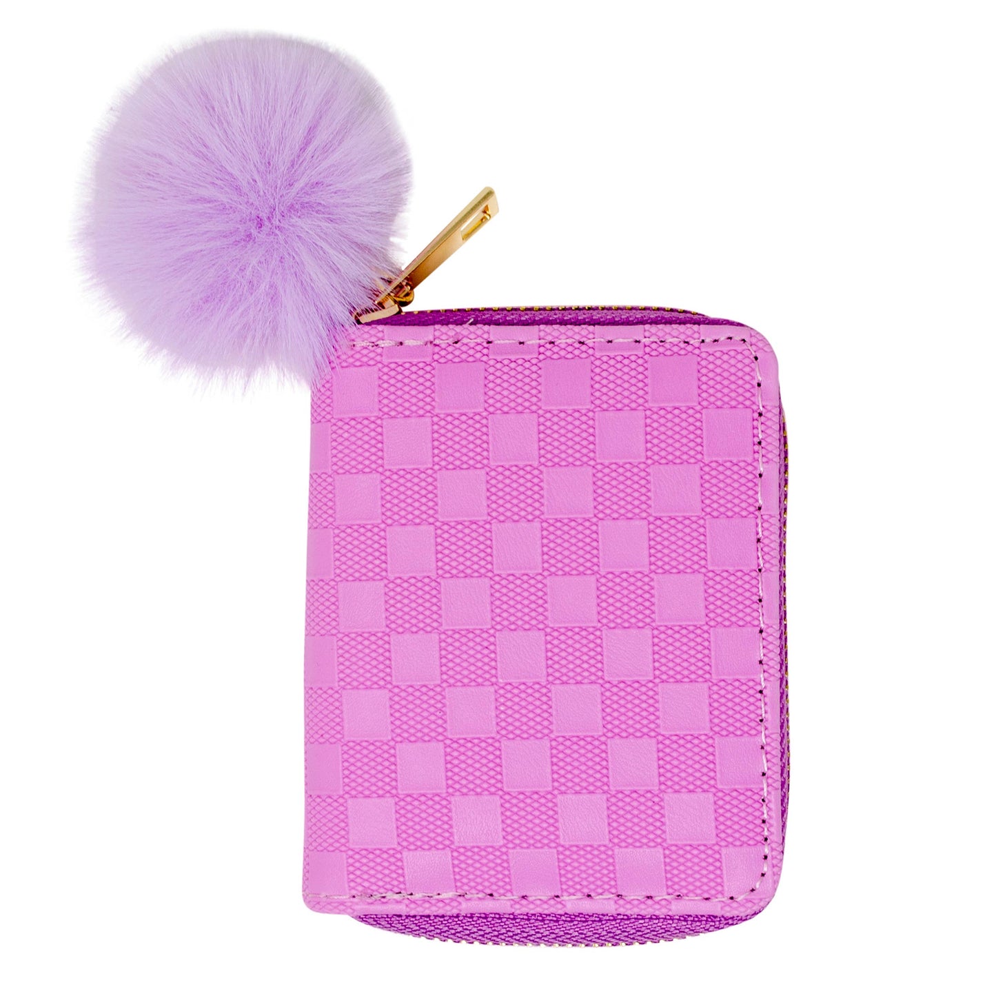 Checker Canvas Wallet: Pink