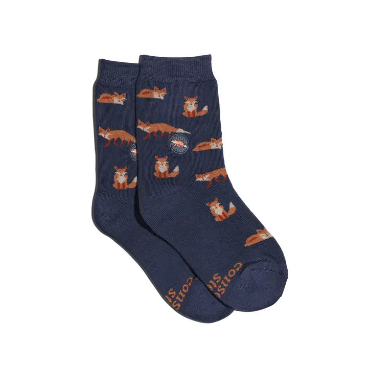 Kids Socks that Protect Foxes  4-6Y