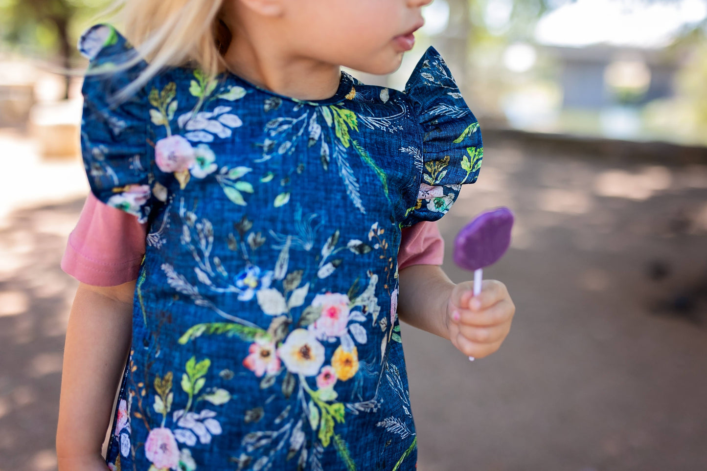 Boho Floral Flutter Bapron: Toddler (6m-3T)