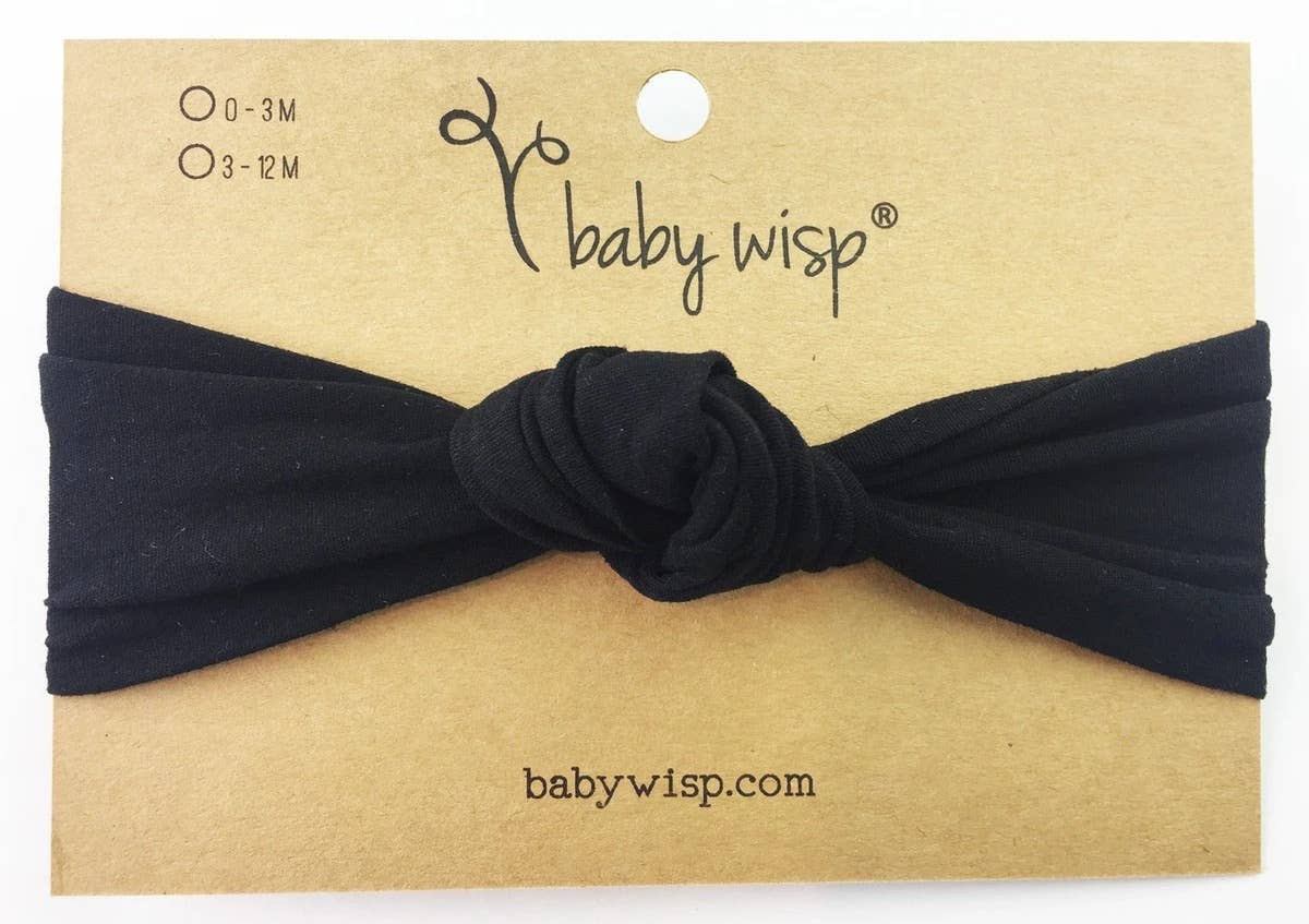 Nylon Knotted Turban Knots Baby Infant Headband: Midnight Mauve