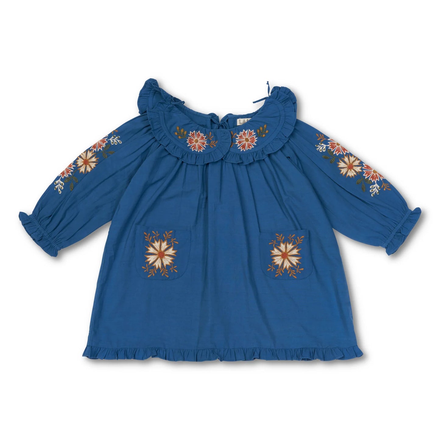 Belle Dress - Azure with Embroidery