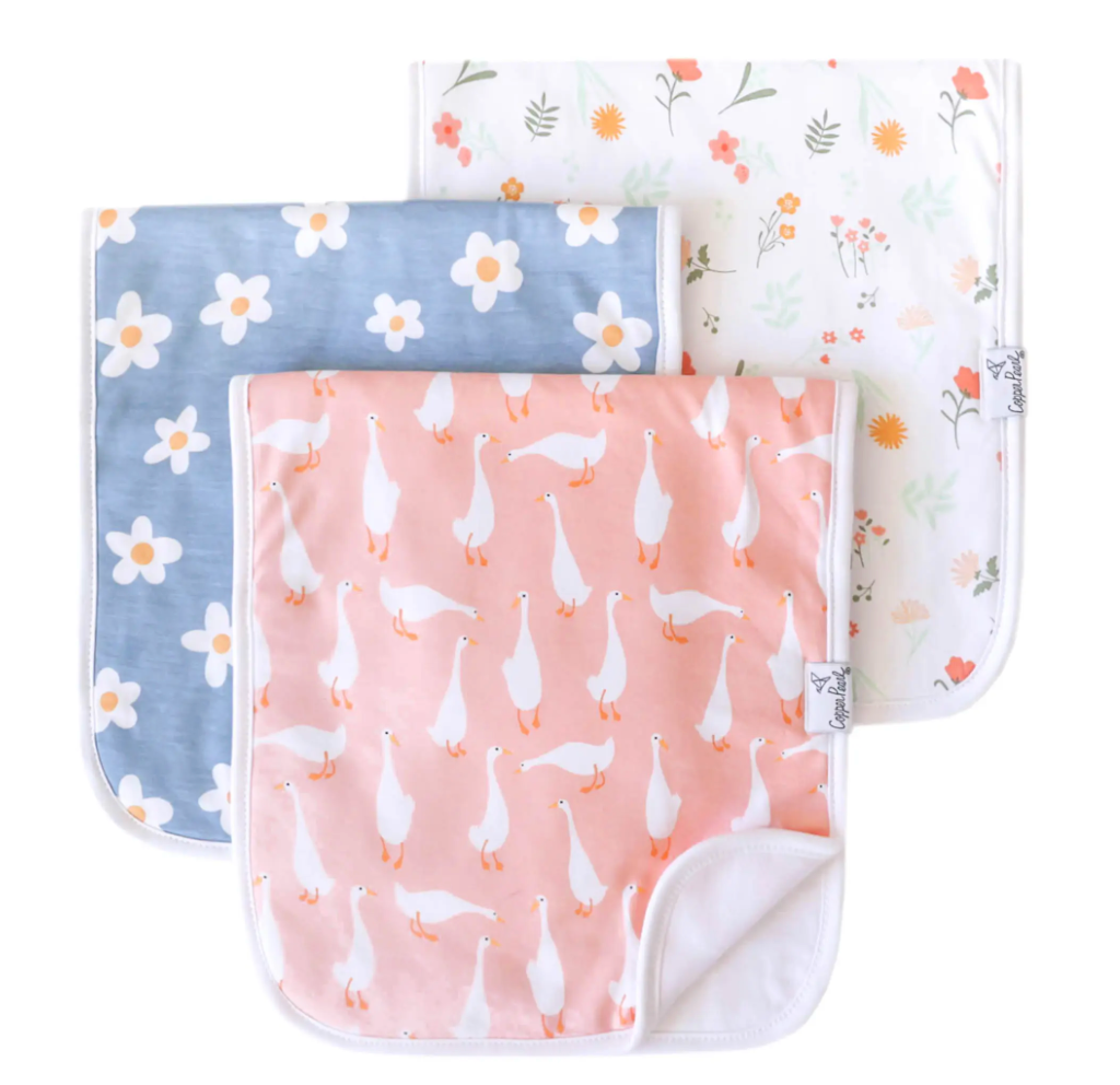 Copper PEarl Burp Cloth Set Goosie