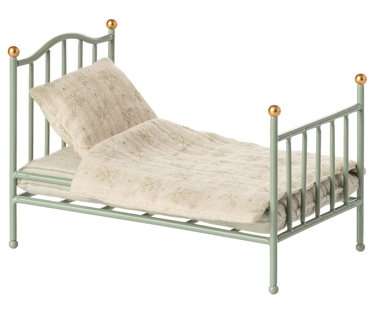 Maileg Vintage Single Bed Mouse Mint Little Sprout