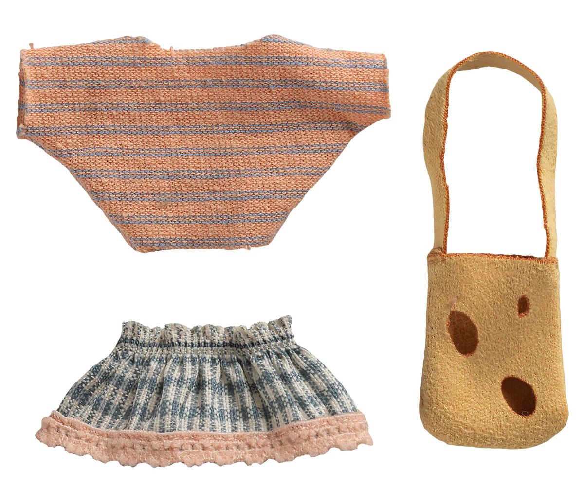 Maileg Clothes and Bag Little Sister Mouse Little Sprout