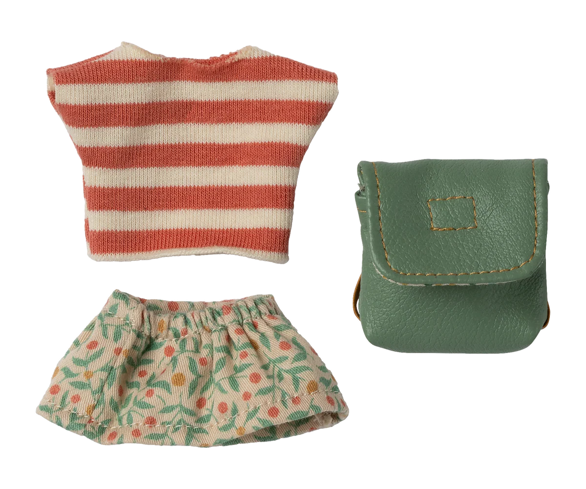 Maileg Clothes and Bag Big Sister Mouse Green Little Sprout