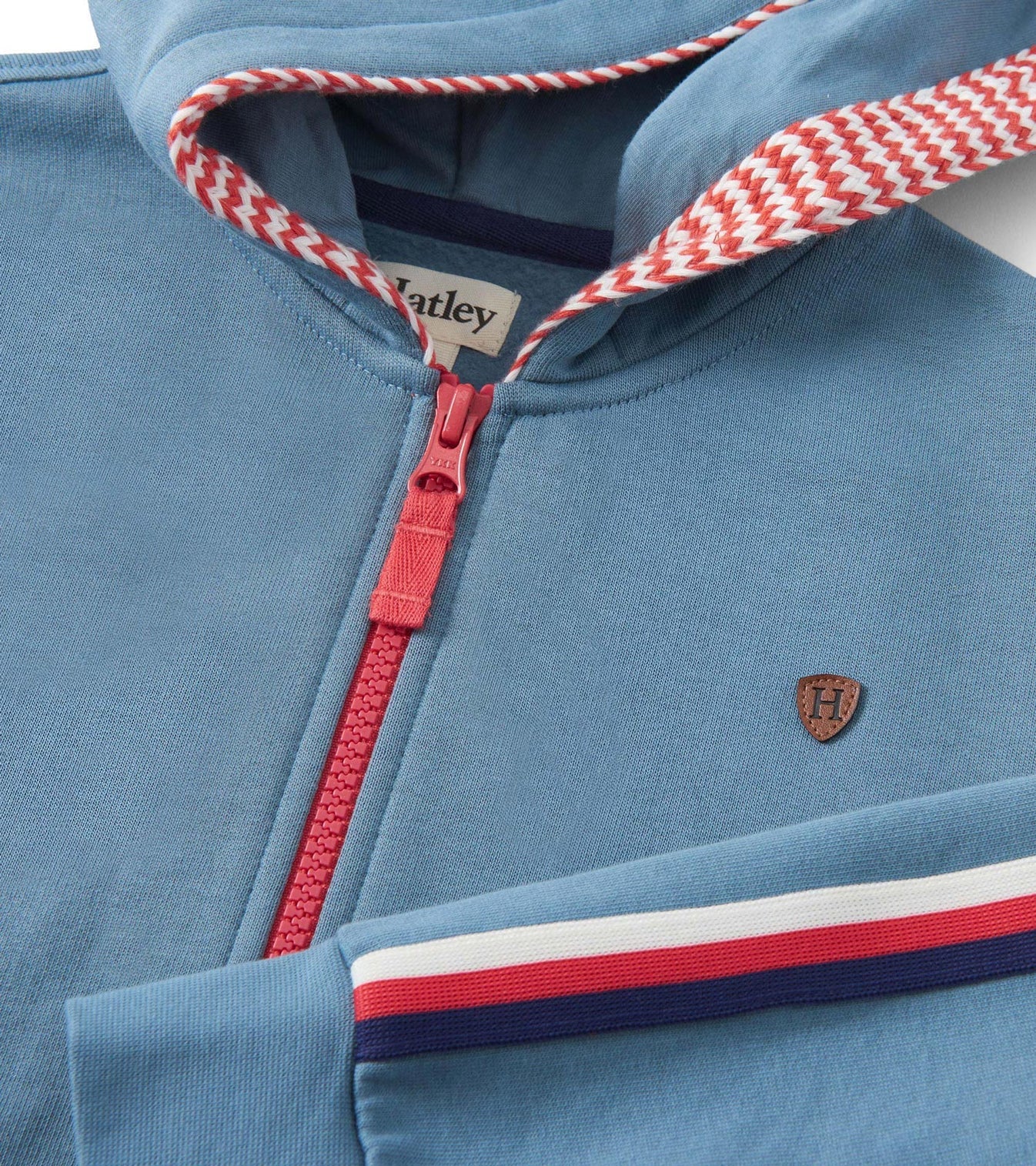Blue Stone Exposed Zip Hoodie