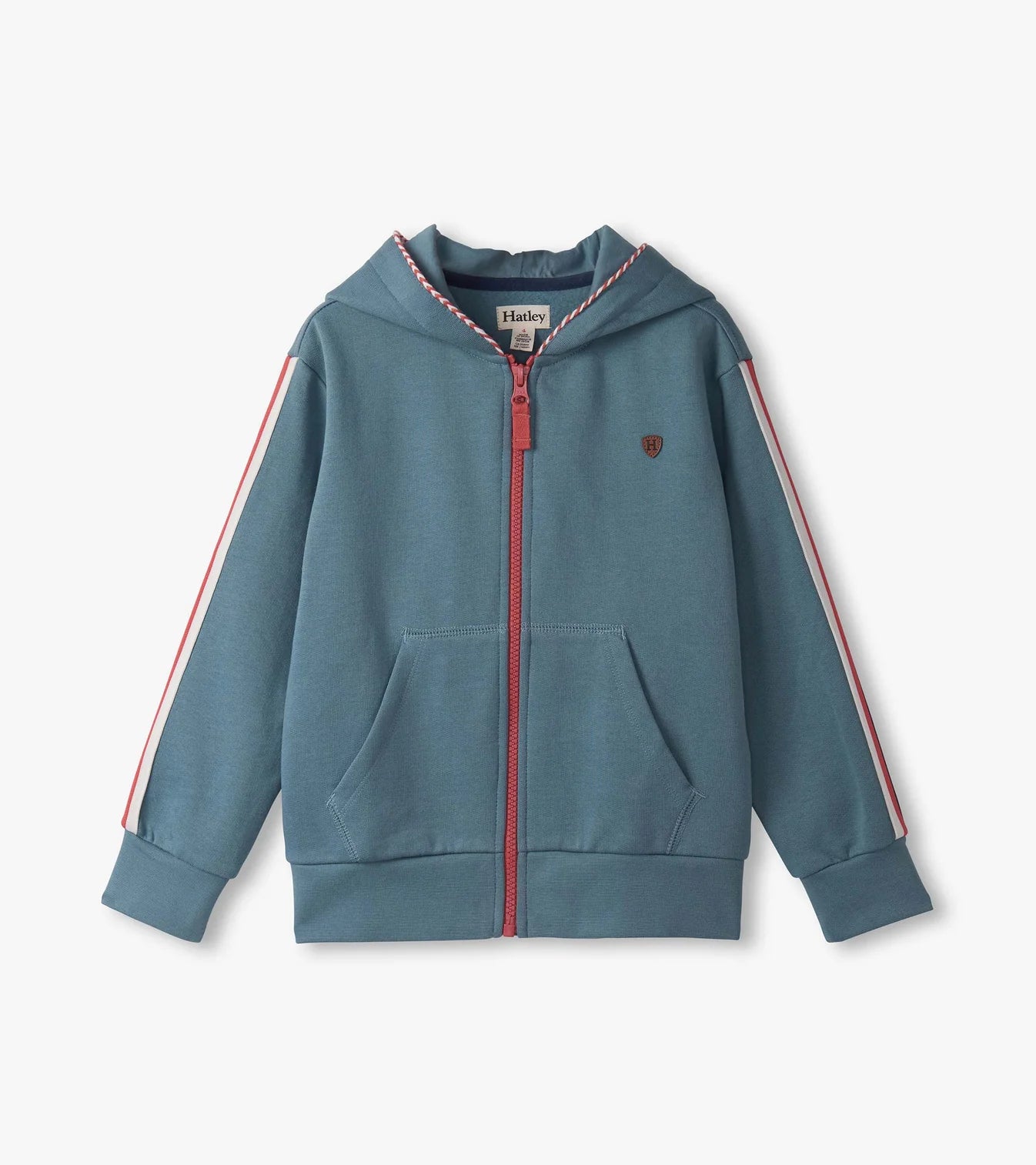 Hatley Exposed Zip Hoodie Blue Stone Little Sprout