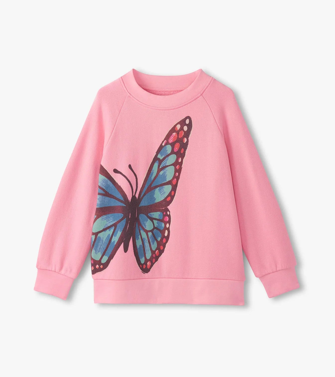 Sea Pink Butterfly Slouchy Pullover Little Sprout