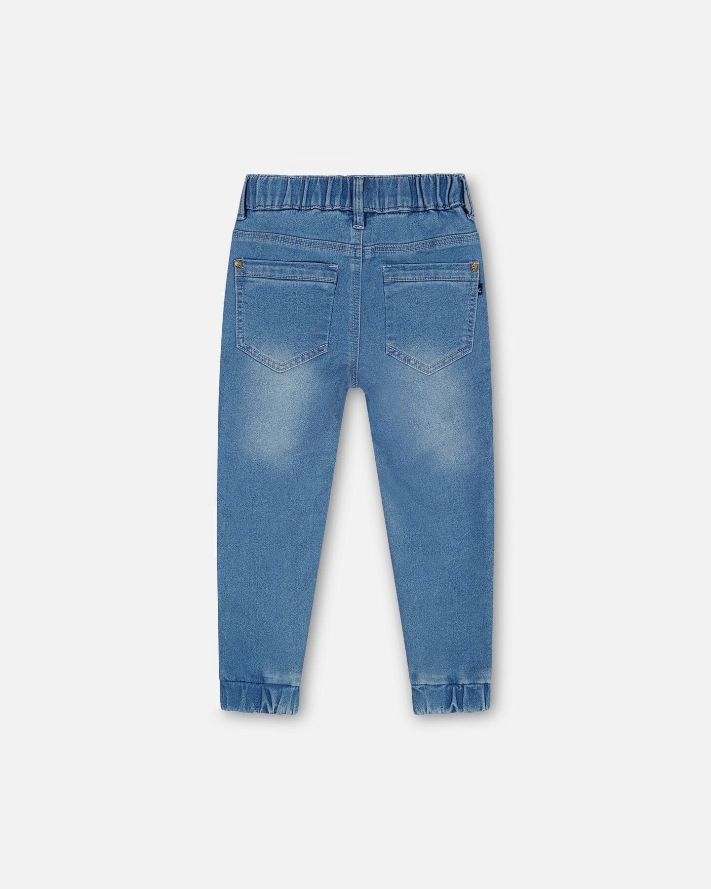 French Terry Denim Jogger Pants - Light Blue Denim