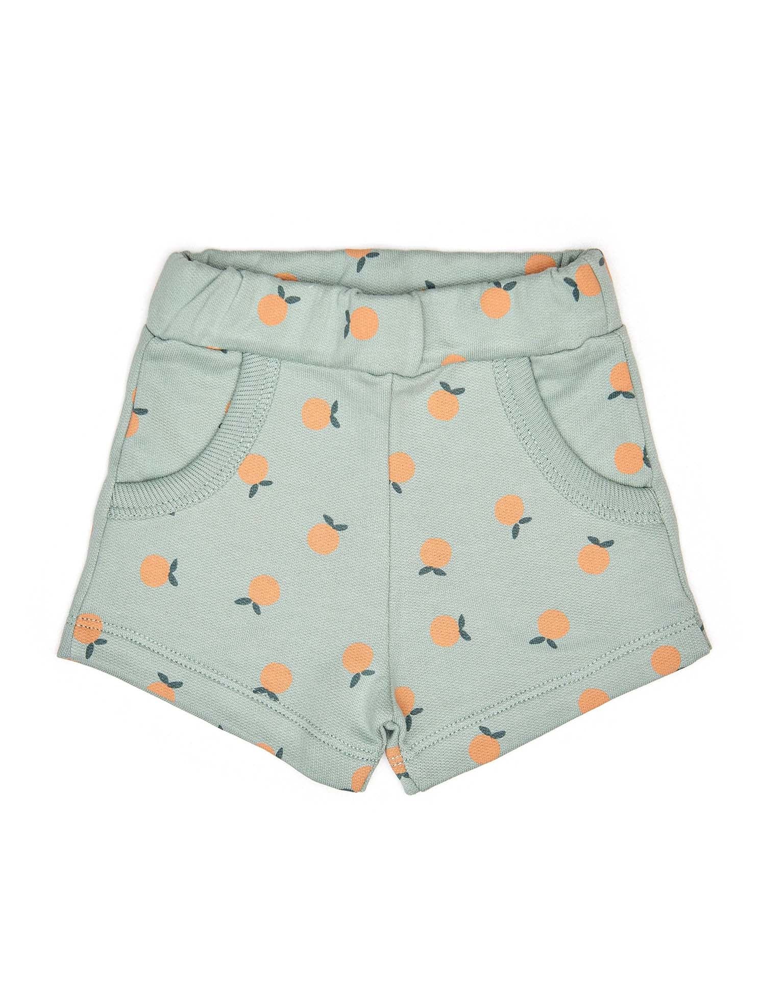 Terry Baby Short - Jade Oranges-Little Sprout