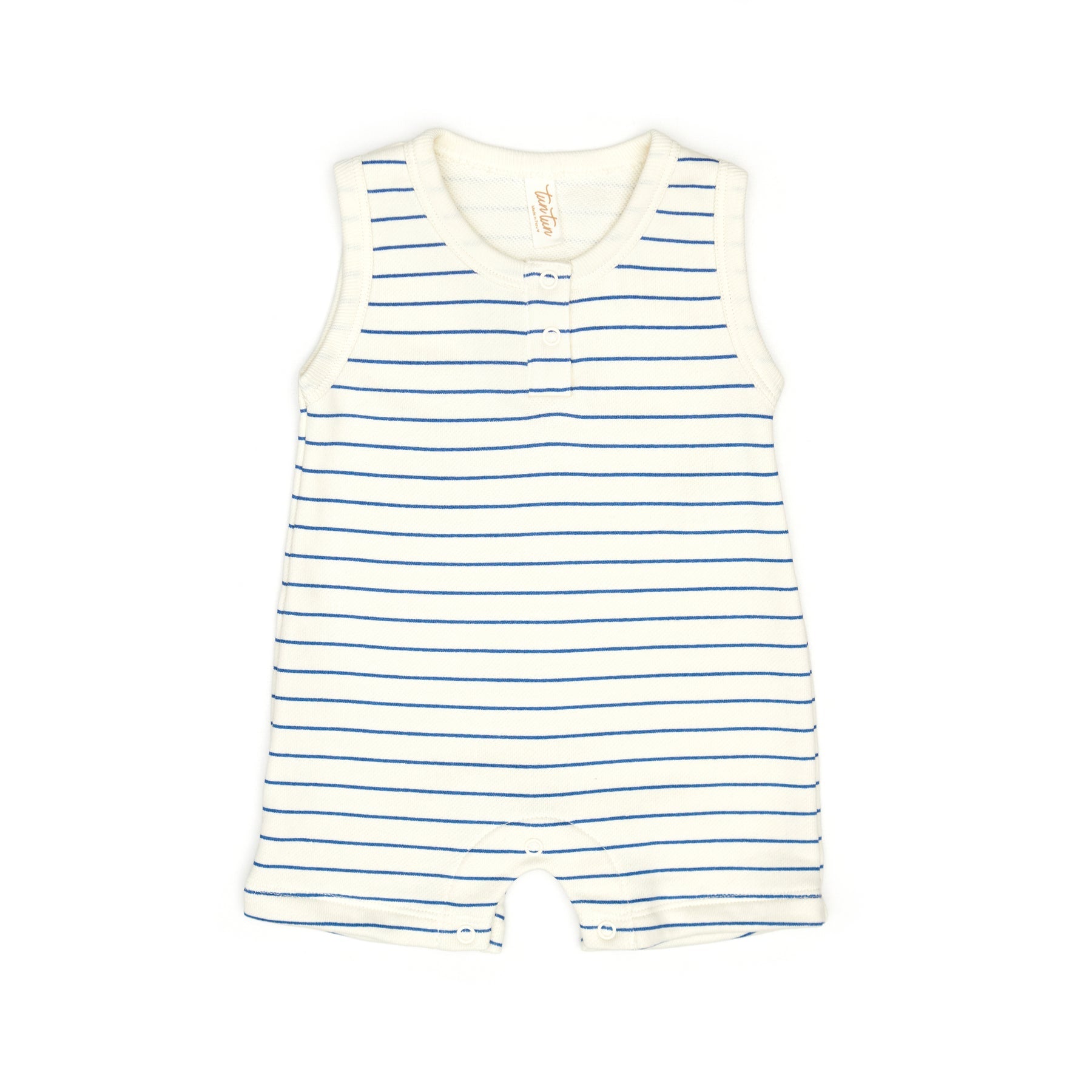 Sleeveless Romper - Blue Heaven Stripe-Little Sprout