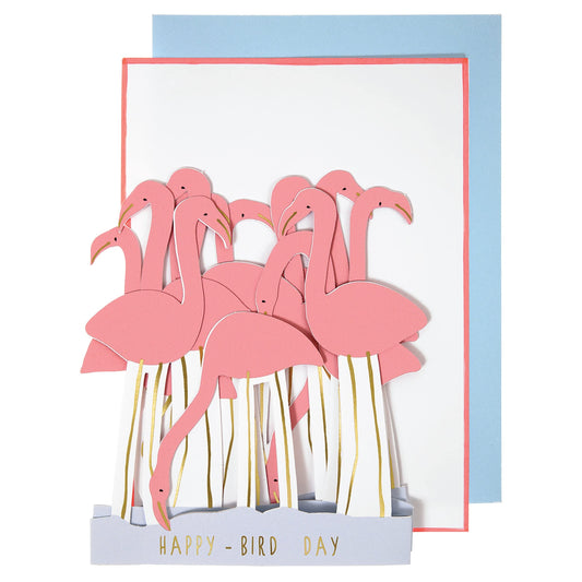 flamingos birthday card