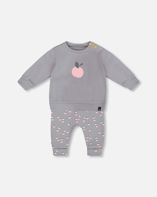 Baby Top and Pants Set - Printed Apples