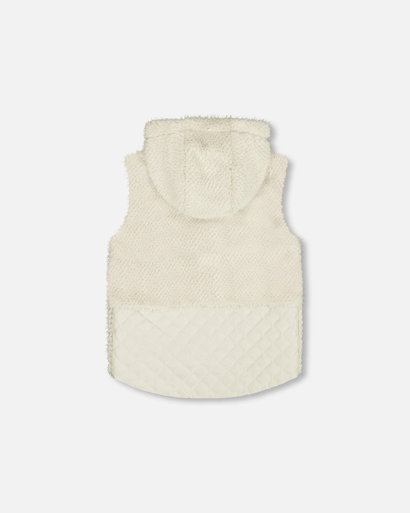 Hooded Vest with Kangaroo Pockets  - Off White