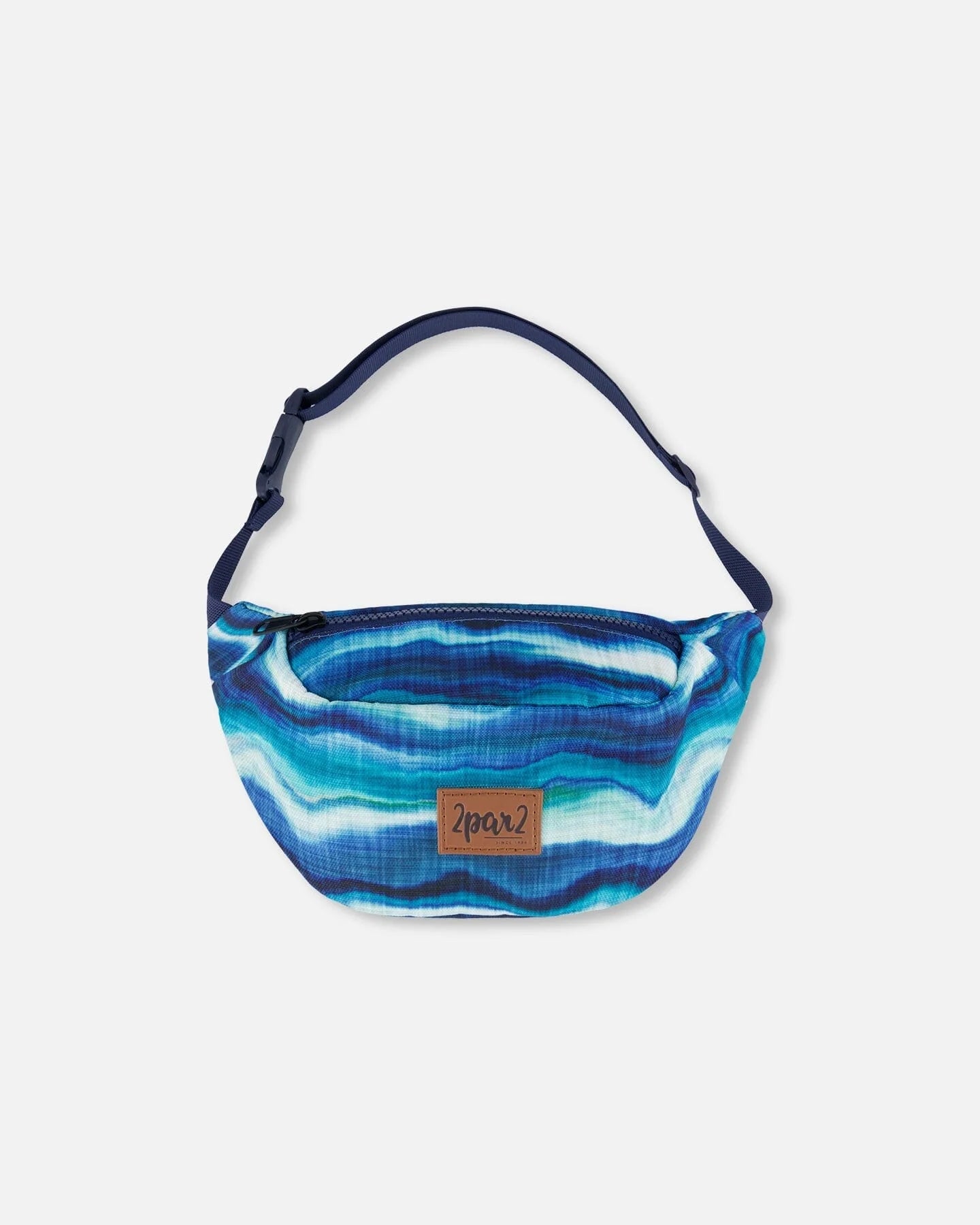 Printed Fanny Pack - Blue Wave and Black