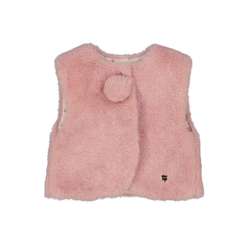 Baby Faux Fur Vest - Petal