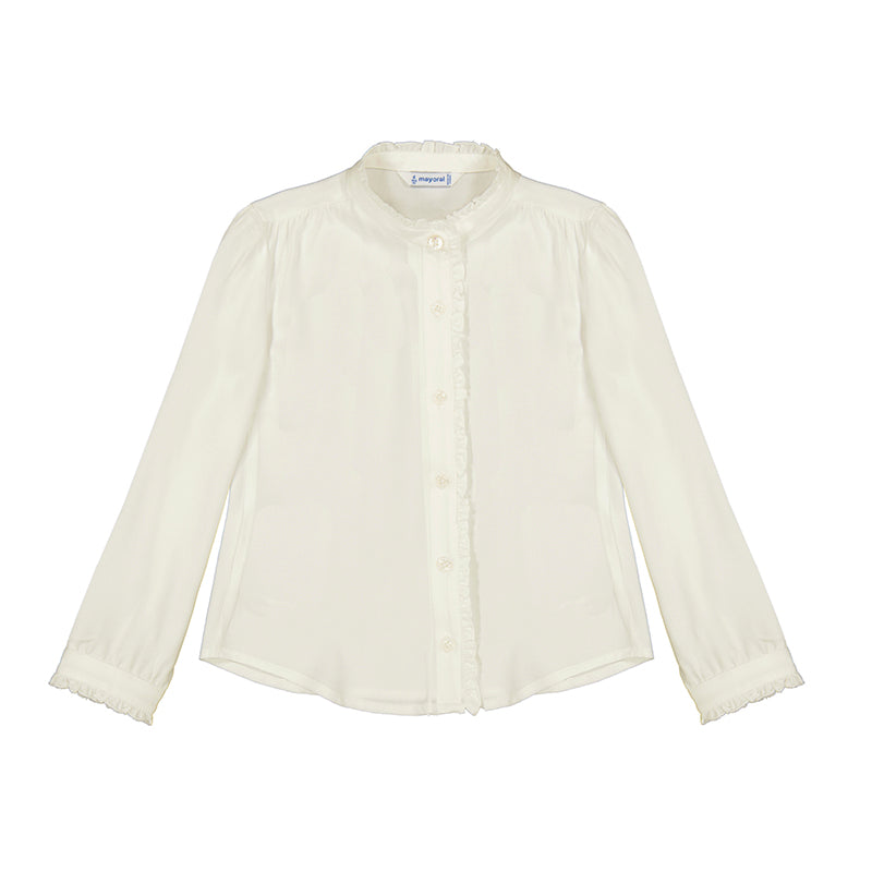 Girl Ruffle Blouse - Natural