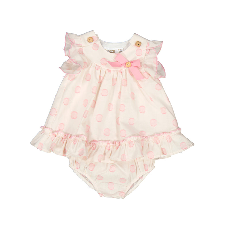 Newborn Jacquard Dress - Semolina