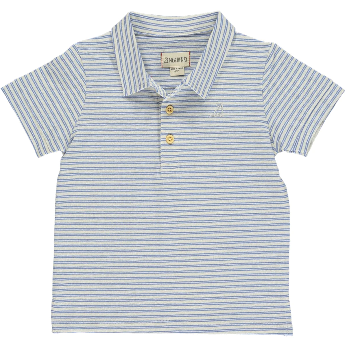 Starboard Pique Polo - Blue/Cream