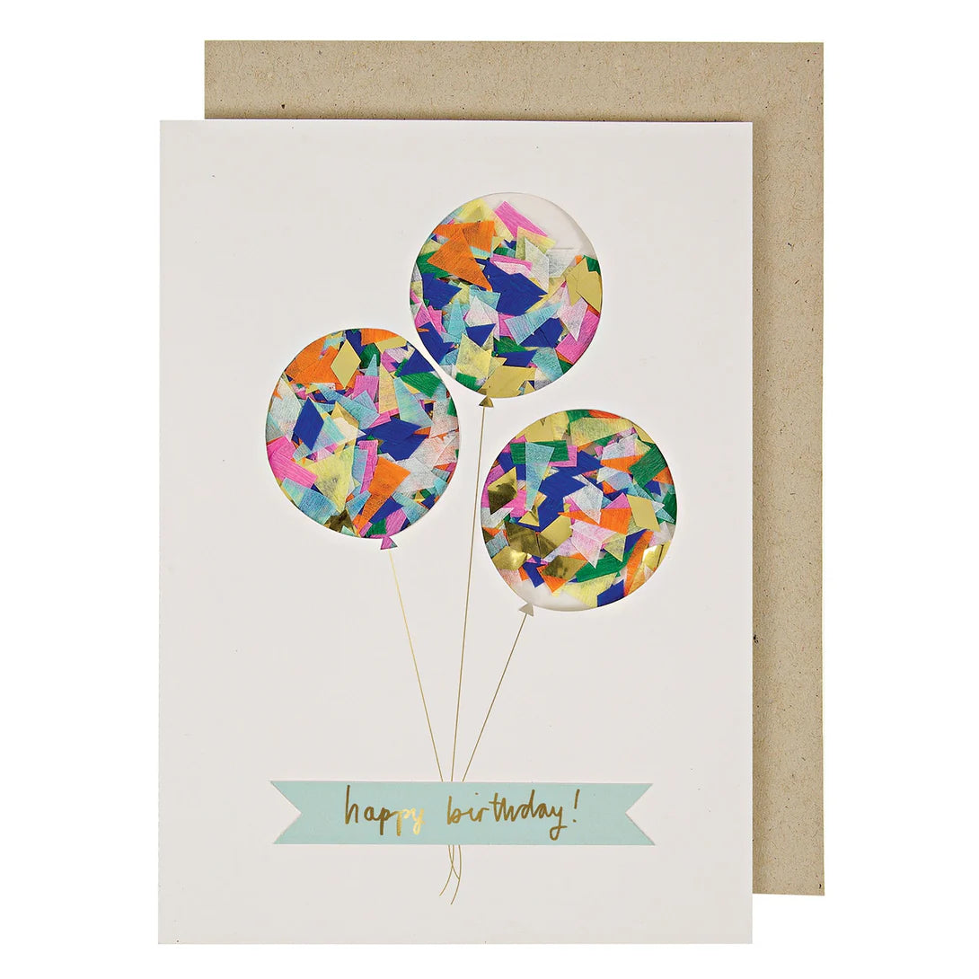 happy birthday balloon shaker card