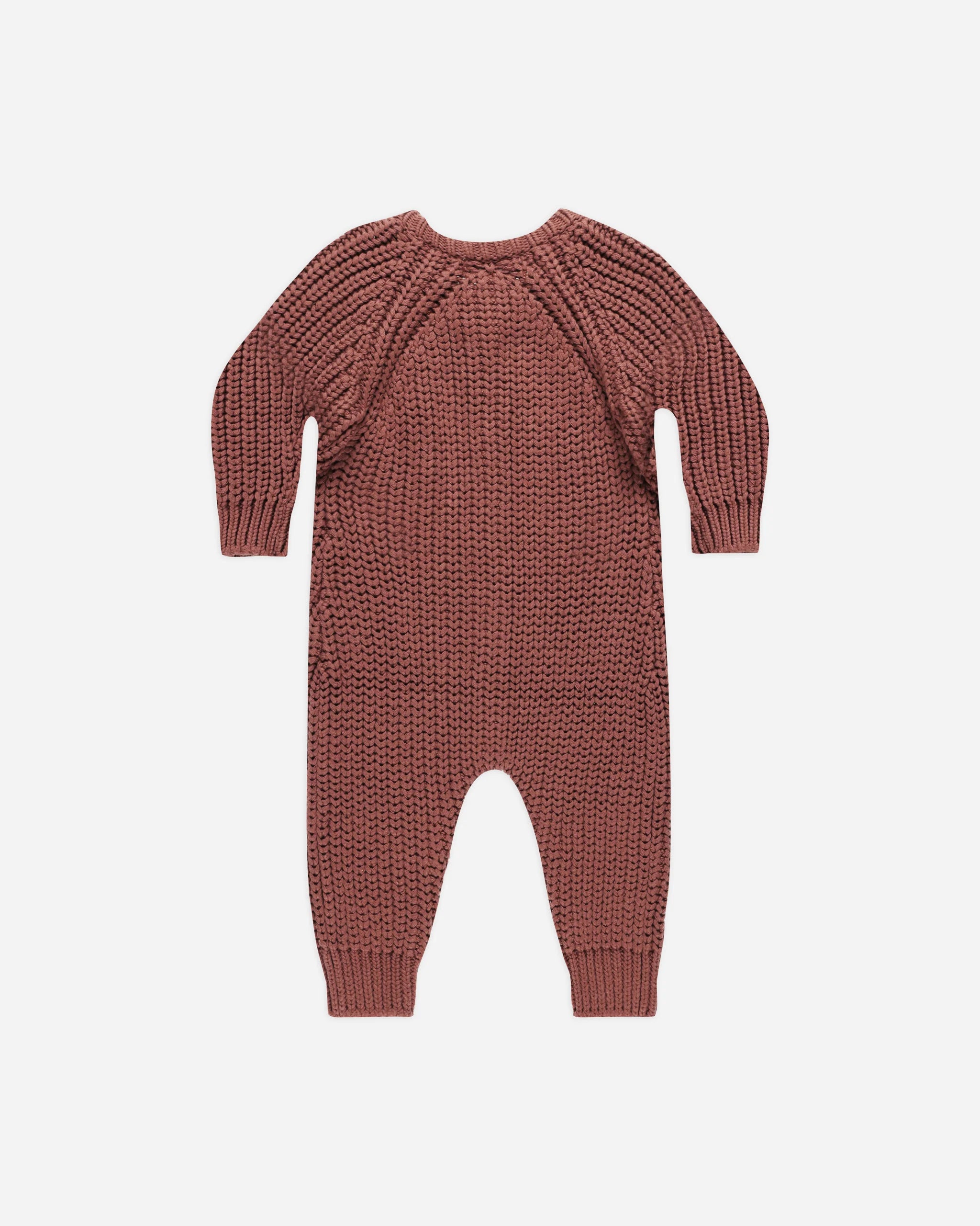 Chunky Knit Jumpsuit - Cranberry