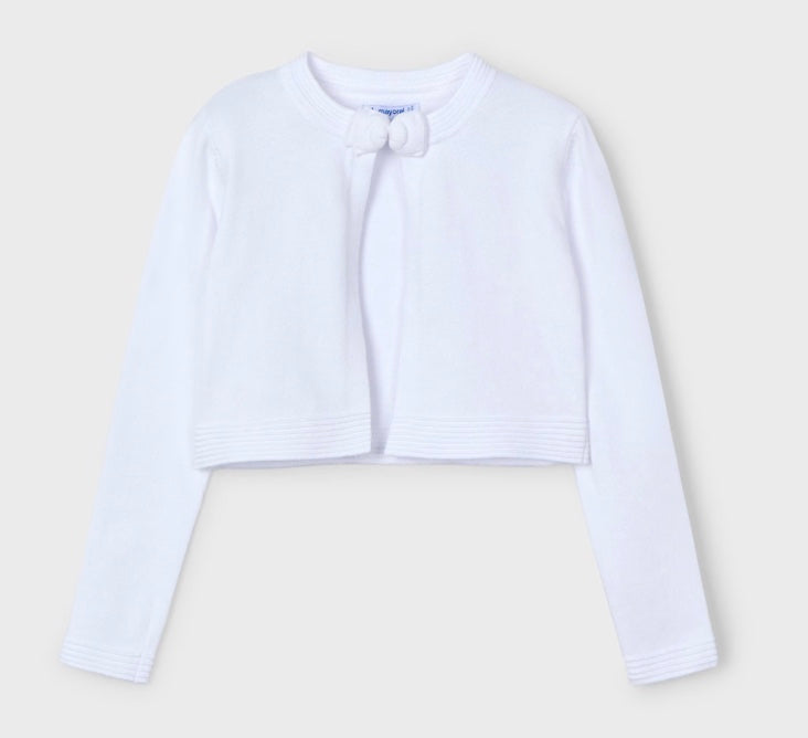 Open Front Knit Cardigan - White