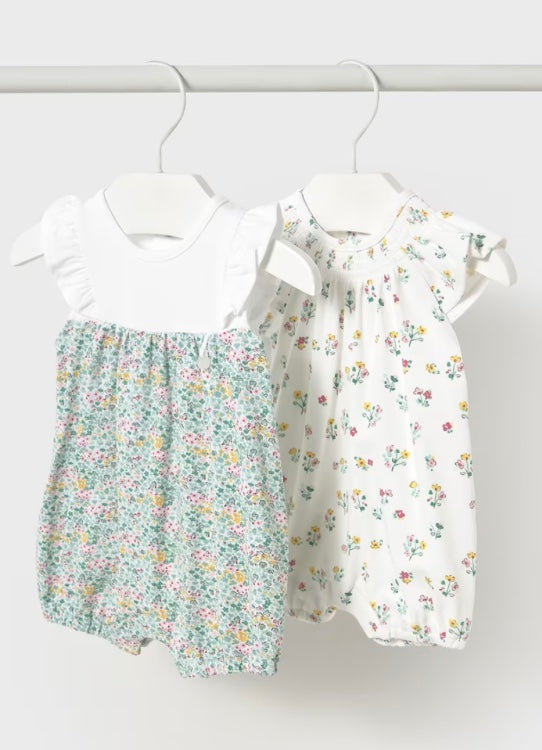 Newborn 2 Pack Rompers - Jade