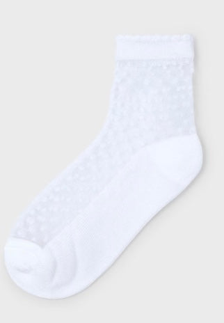 Polka Dot Socks- White