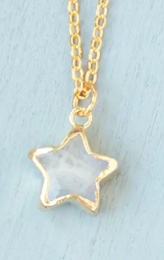 Moonstone Star Charm Necklace