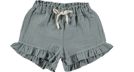 Ruffle Shorts - Blue Grey