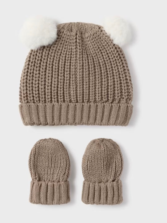 Hat and Mittens Set - Tiramisu