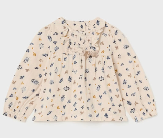 Baby Print Chiffon Blouse - Chickpea