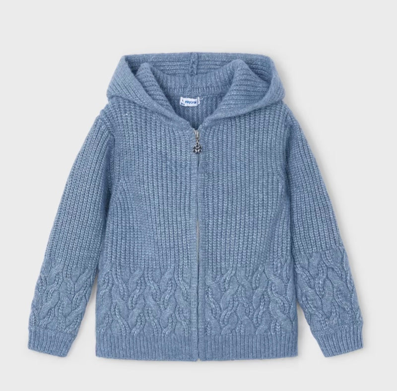 Knit Cardigan for Girls - Sky Blue