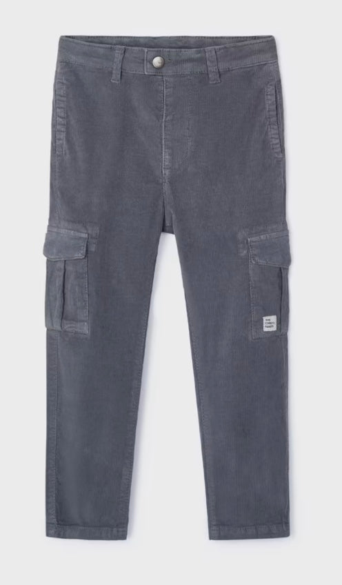 Boy Corduroy Cargo Pants - Cloud