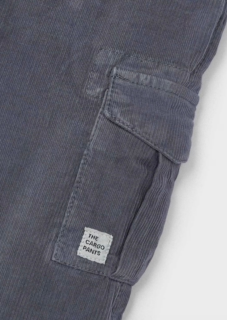 Boy Corduroy Cargo Pants - Cloud