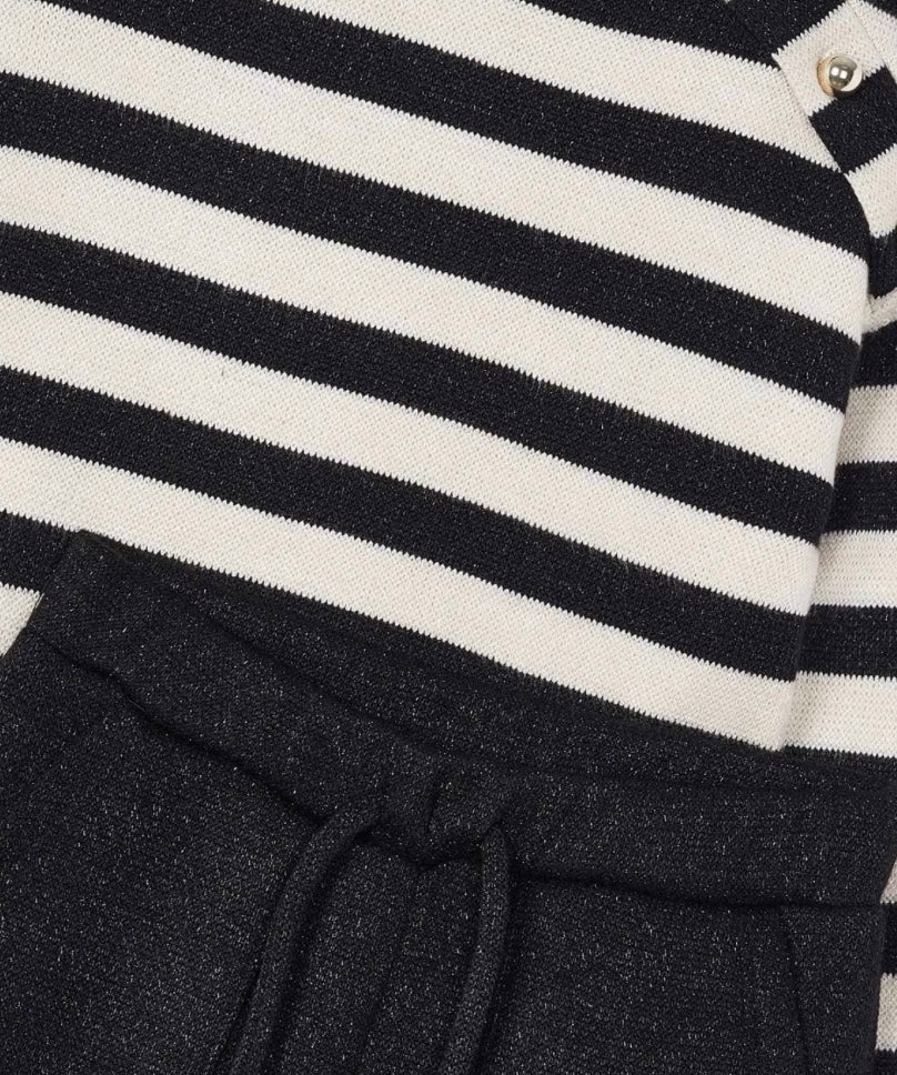 Pants and Striped Sweater Set for Girls - Black