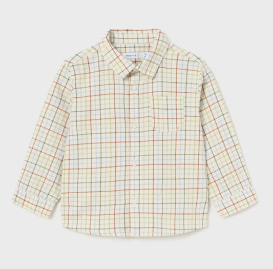 Long Sleeve Baby Check Shirt - Forest