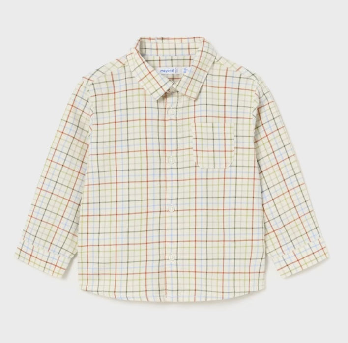 Long Sleeve Baby Check Shirt - Forest