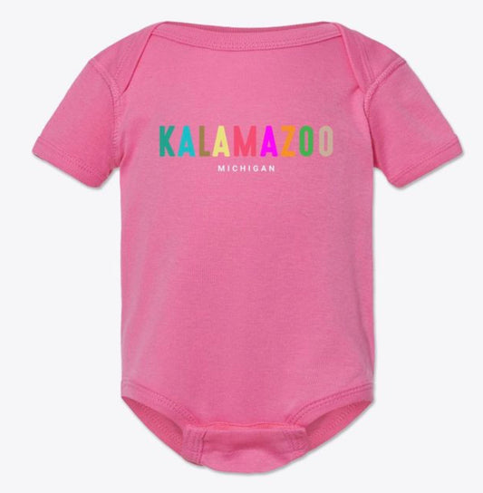 Kalamazoo Michigan Color Pop Baby Onesie