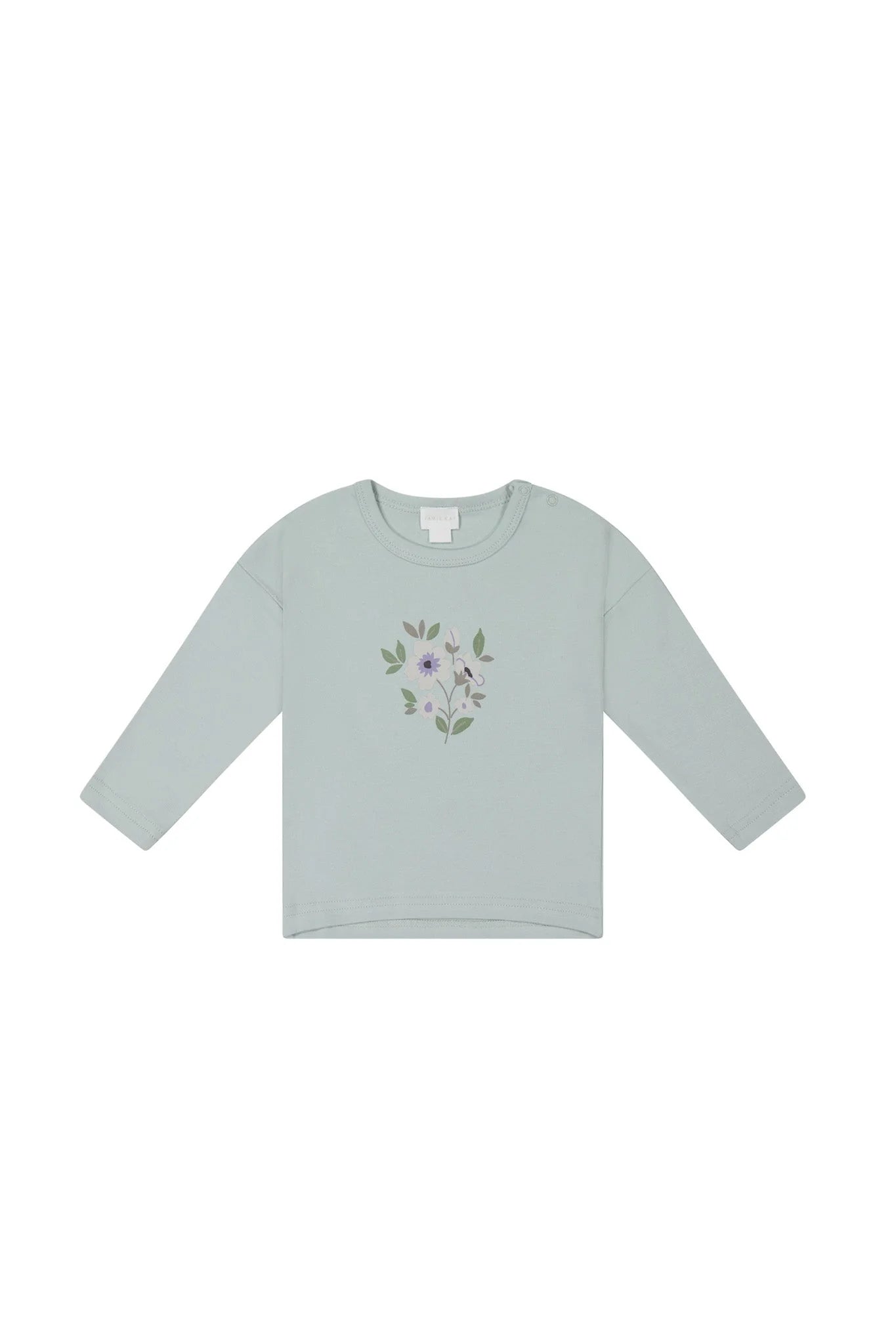 Pima Cotton Marley Long Sleeve Top - Ocean Spray