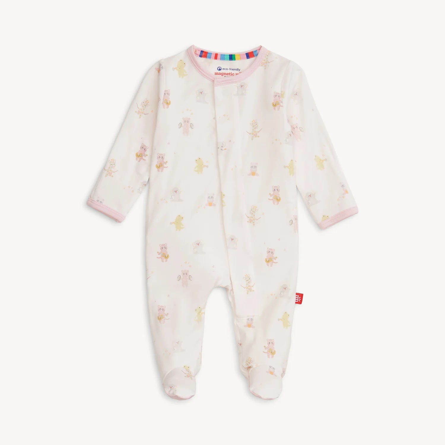 Pink Baby Beats Modal Magnetic Footie Little Sprout