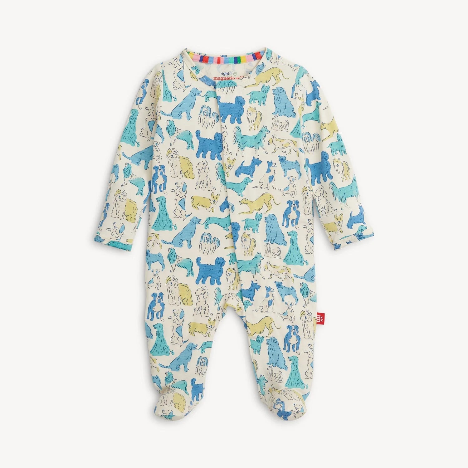 Blue It's a Pawty Right Fit Footie Modal Magnetic Little Sprout